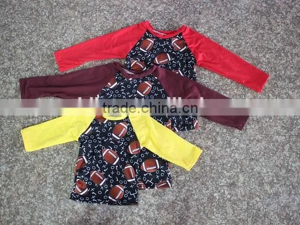 Hot Sale Raglan Baby Girl Sports Shirt Fall Icing Sleeve Game Shirt Boutique Children Girl Football Shirt photo-2