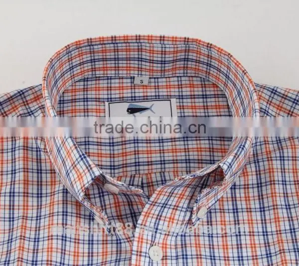 2017 Dress Shirt Design Mens Blouse Gingham Shirt photo-2