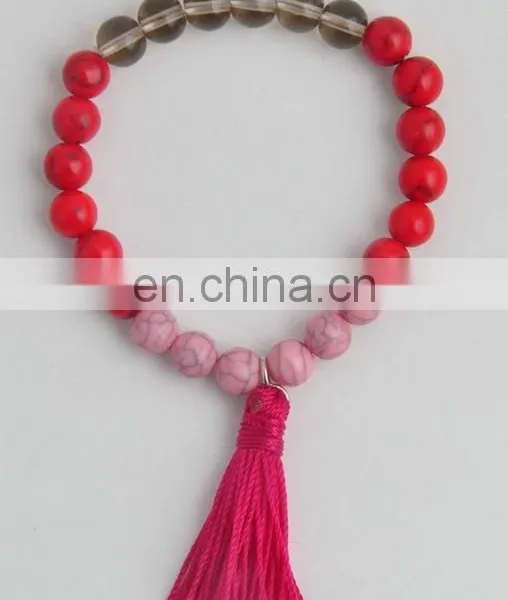 Gem Stone Beads Tassel Bracelet photo-3