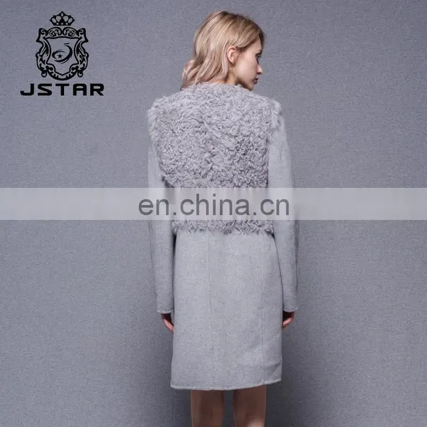 Hand Made Lambs Wool Collar Women's Double Side Cashmere Coat photo-2