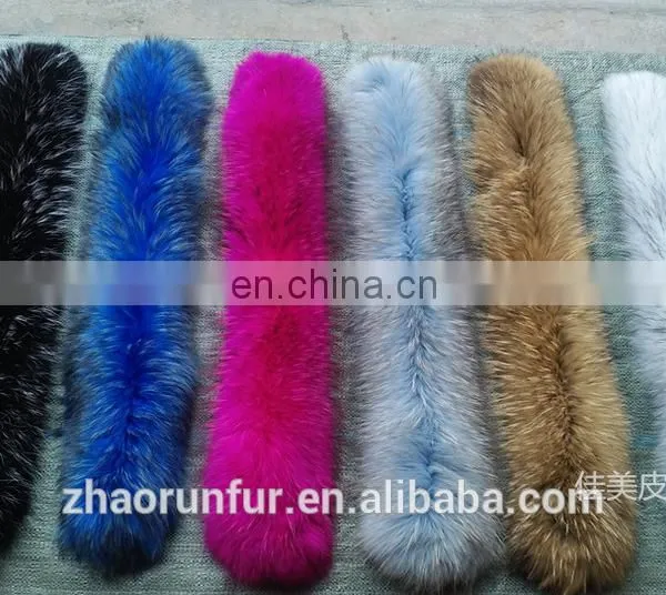 Real Raccoon Fur Collar for Garment Wholesaler Raccoon Fur Trim/piping photo-4