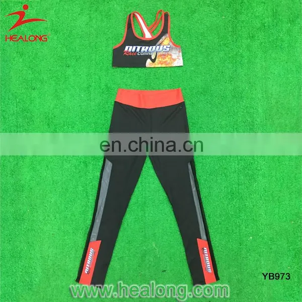 Womens Sublimation Custom Spandex Leggings And Tops photo-3
