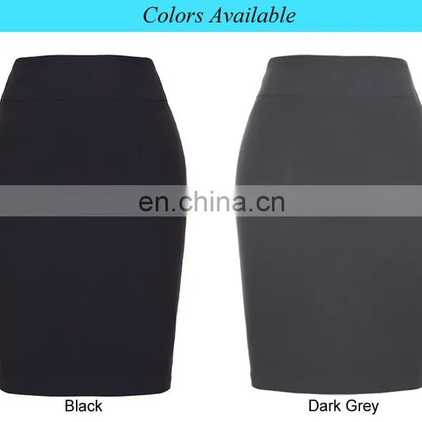 Kate Kasin Occident Women's High Stretchy Hips-Wrapped Dark Grey Pencil Skirt 20" KK000276-2 photo-5
