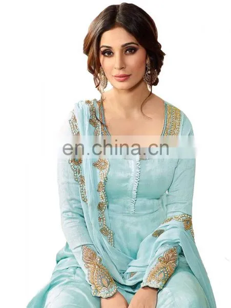 Occasion Party Wear Long Anarkali Style Salwar Kameez Suits 2017 (Semi Stitched) photo-3