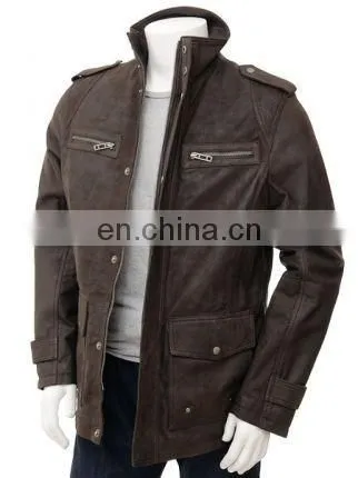 Men Leather Coat, Fashion Long Leather Coat for Men Keep Warm Winter Coat Wholesale 2017 photo-5