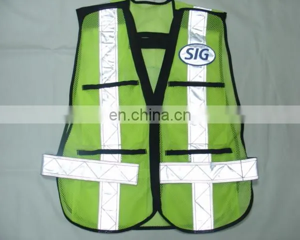 Security Guard Reflective Vest Reflective Safety Fluorescence Green Reflecting Vest photo-4