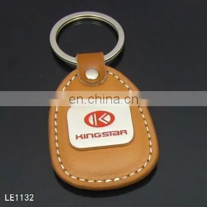 Custom PU Leather Keychain With Printing Your Logo Metal Keyring photo-5