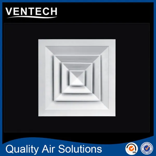 Aluminum Air Terminals Return Air Back X Structure Square Ceiling 4 Way Diffuser photo-5