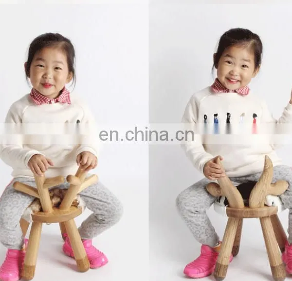 Marine Out Door Little Deer Stool Child Solid Wood Chair Learning Stool Solid Wood Chair photo-2