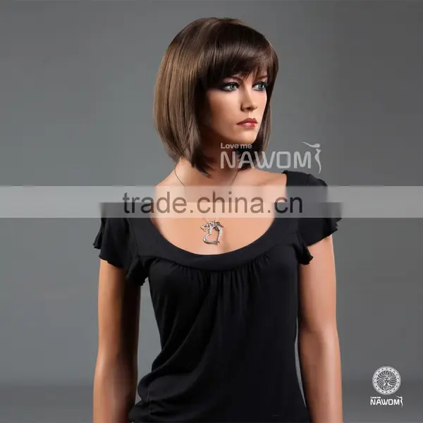 W3302 5A Charming Short Natural Straight Hair Wig for Woman photo-4