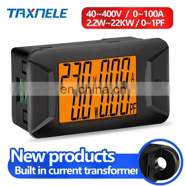 100A 220VAC 380VAC Power Meter Digital Voltmeter Ammeter Watt Meter Voltage Current Power Monitor Electric Tester Volt 40-440V photo-2