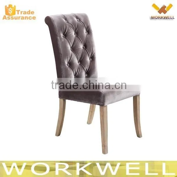 WorkWell High Quality Good Fabric Dining Chairs With Rubber Wood Legs Kw-D4215 photo-3