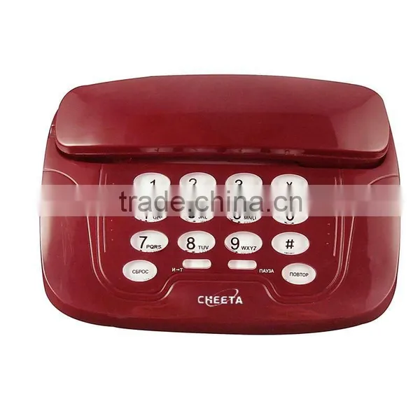 Red Color Oil Painted Corded Basic Telephone for Office