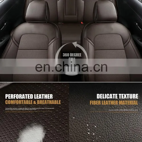 Cubierta de Asiento de Coche Custom Burgundy Standard Imitation Fiber Full Leather Luxury Car Modify Seat Cover Protector photo-3