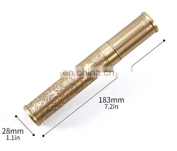 Luxury Cigar Accessories Metal Customized Cigar Tube Holder With Carved Design photo-2