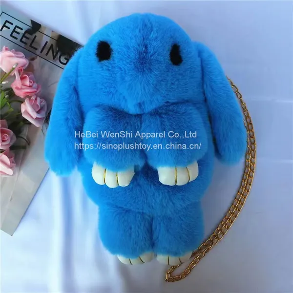 013New Faux Rabbit Hair Crossbody Bag, Plush Animal Backpack Faux Rabbit Hair Crossbody Shoulder for School Girls photo-4