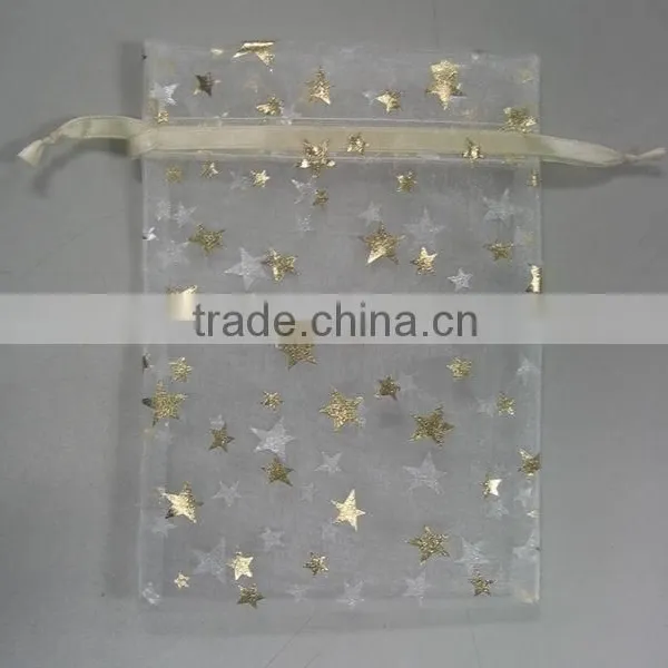 8*12cm Gold Organdy Drawstring Wedding/christmas/party Gift Bags China Manufacturer for Packing Candy Gift photo-3