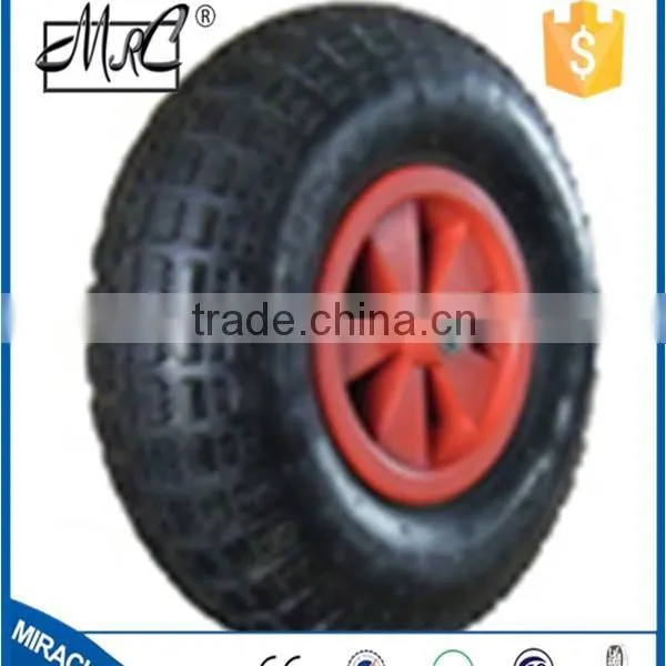 Factory Direct Manufacture 2 Wheels Wheelbarrow Small Rubber Wagon Wheel 4.10 / 3.50-4 photo-3