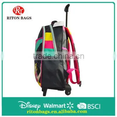 Satin Kids Trolley Bags for Students With Delicate Color Trolley School Bag With Wheels for Girls photo-4