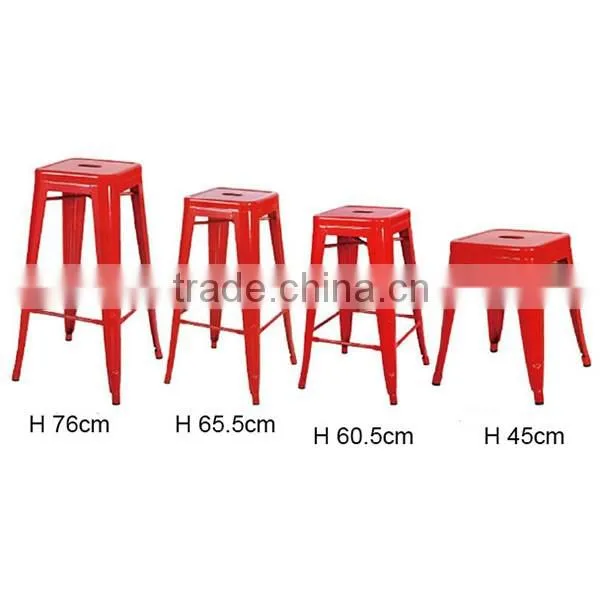 MCH-1505 Yellow Wood Stool 65cm Height Metal French Bistro Chairs photo-6