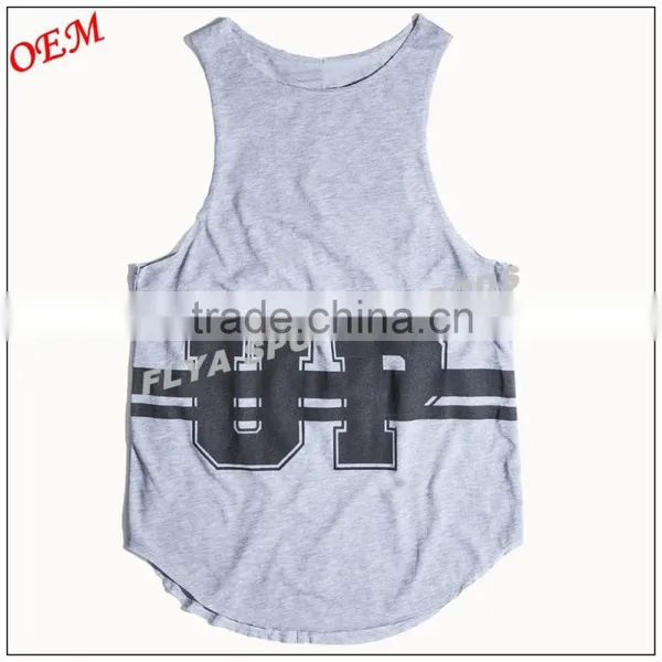 Placement Print at Front and Back High Neck Loose Fit Tank Tops Sports Apparel photo-5