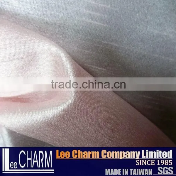 100% Polyester Satin Fabric for Bridal Dress in Pink Colour photo-5