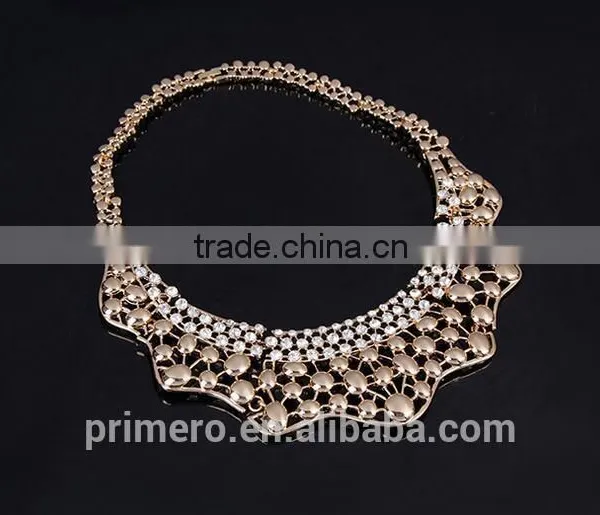 Inlaid Women Choker Crystal Rhinestones Design Bridal Jewelry Sets 4pcs/set Gold Necklace Accessories photo-5