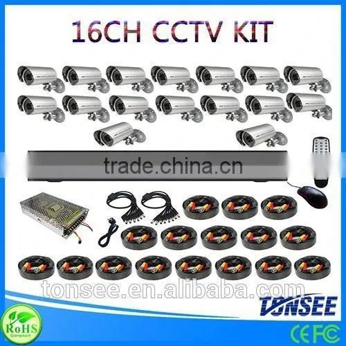 Digital Camera Kit Rubber Matting 16CH CCTV DVR With 800TVL CMOS IR Bullet Cameras Dvr Kit