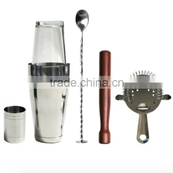 750ML New Design Full Color Decorated Stainless Steel and Glass Cocktail BOSTON Shaker photo-3