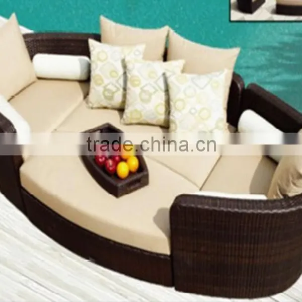Outdoor Rattan Wicker Garden Furniture Set Round Sofa Bed Quality Choice photo-4