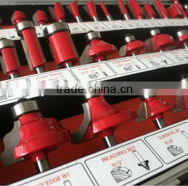 TC-035B Red Colour 6mm Shank 35PCS TCT Router Bit Set For Hand Hold Router Machine photo-3