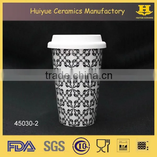 Ceramic Travel Coffee Mug With Silicon Lid photo-3