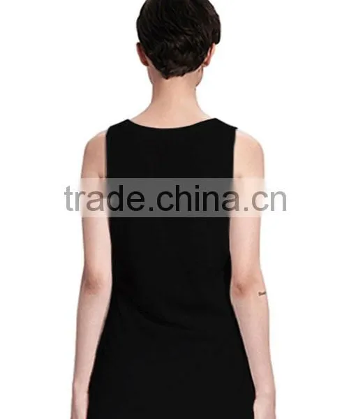 Drop Shipping Black Plain Modern Girls Yoga Gym Tank Tops photo-2