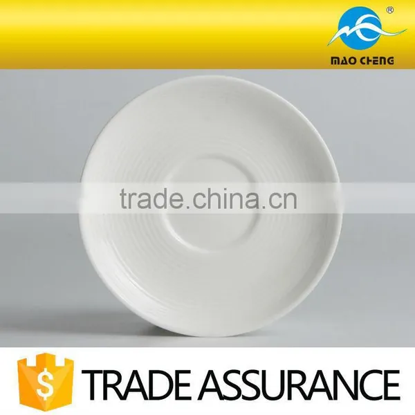 White Durable Ceramic Stripe Espresso Cup With Saucer photo-5