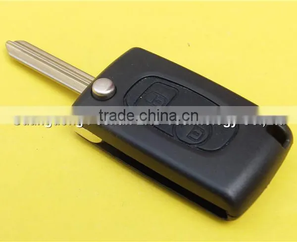 Keyless Entry Peugeot 2 Button Flip Remote Car Key Shell Cover Case photo-4