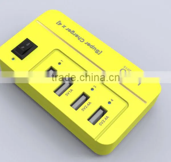 2015 NEW 20W 5V4A 4 Ports High Speed Desktop USB Wall and Travel Charger With Power IQ Technology(White) photo-2
