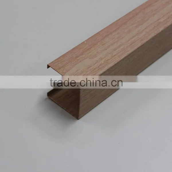 50MM Height Water Proof Wood Grain Aluminum Metal Screen Linear Ceiling U Channel Screen Ceiling photo-3