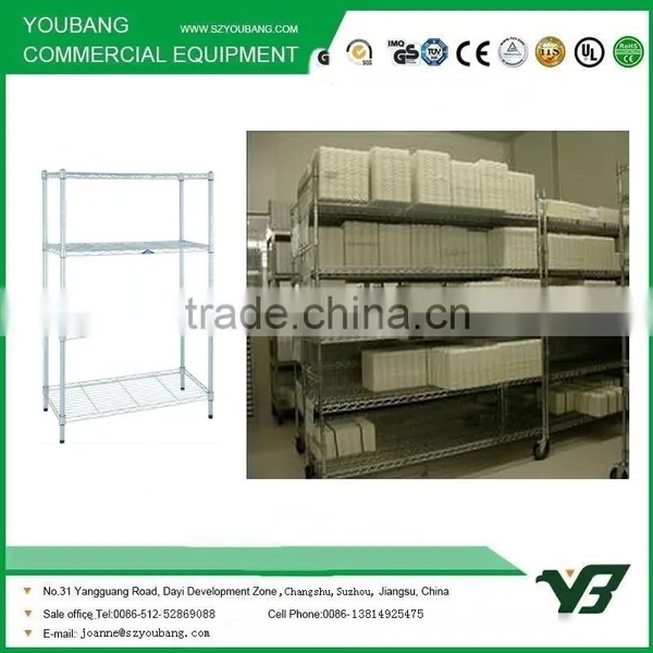 Commercial Adjustable Chrome Metal Wire Shelf Rack , 15 Years Factory