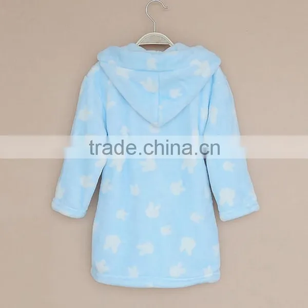 Printing Plush Fleece Bathrobe Pajama Fleece Gowns for Kids photo-2