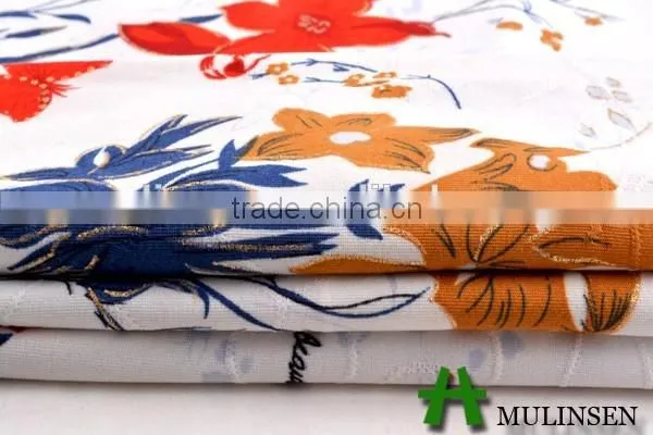 Mulinsen Textile DTY Floral Pattern With Foil Gold Jacquard Fabric for Apparel photo-3