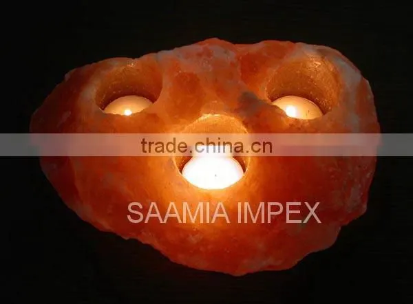 Beautiful Himalayan Salt Natural Candle Holder photo-3
