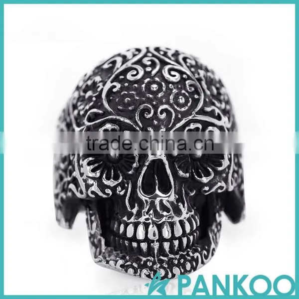 Wholesale 2016 the New Skull Serise of Silver and Titanium and Alloy Classic Retro Punk Ring
