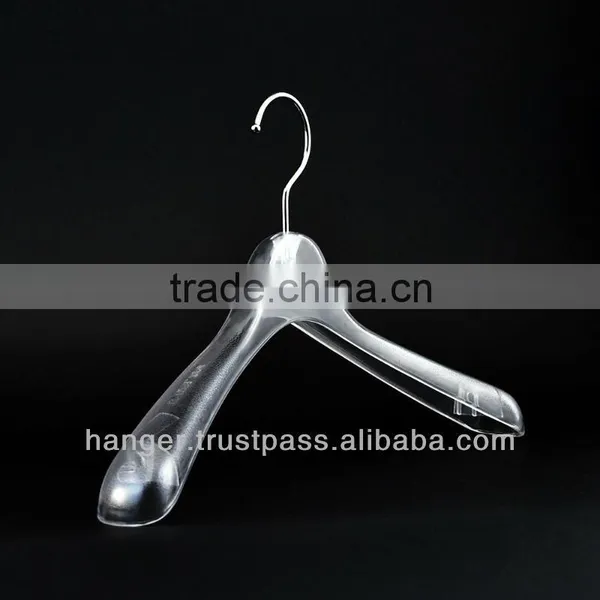 Transparent Plastic Jacket Hanger for Clothing Manufacturer