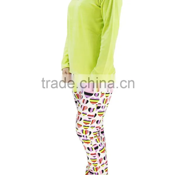 Kevince Velour Pyjama Set Pant Green Reactive Print Knitting Woman MOQ 1000sets OEM Factory Directly photo-3
