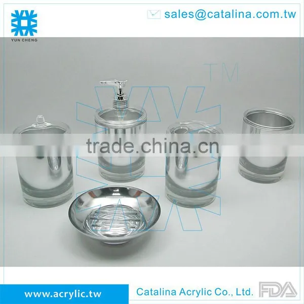 Taiwan Manufacturer High Quality Gold Soap Dispenser Soap Dish Acrylic Bathroom Accessory photo-4