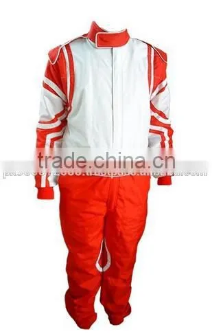 White And Orange Kart Racing Suit