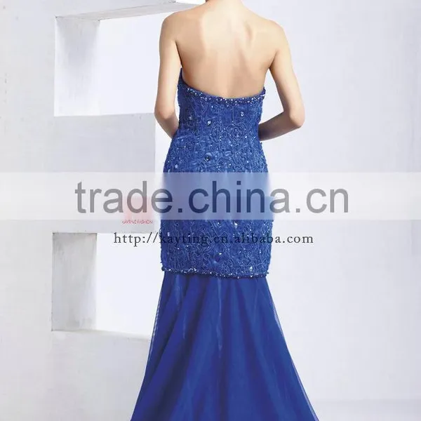 Fashion Off-shoulder Beaded Embroidered Chiffon Formal Latest Evening Dress photo-3