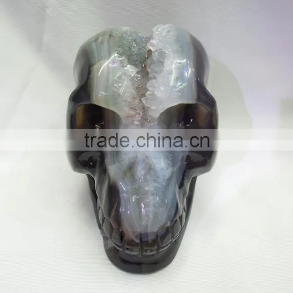 Excellent Handcraft Wholesale Natural Amethyst Crystal Skull With Geode All by Hand Carve Best Gift to Friends photo-6