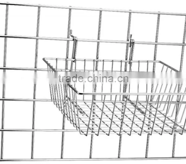 Iron Material Slatwall Gridwall Wire Display Basket photo-3