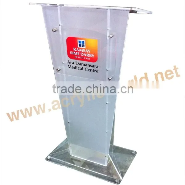 Square Clear Acrylic Podium Stand/rostrum Stand With Led Lights photo-5